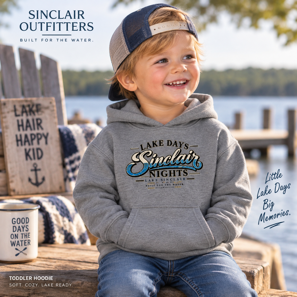 Lake Days Sinclair Nights toddler hoodie by Sinclair Outfitters
