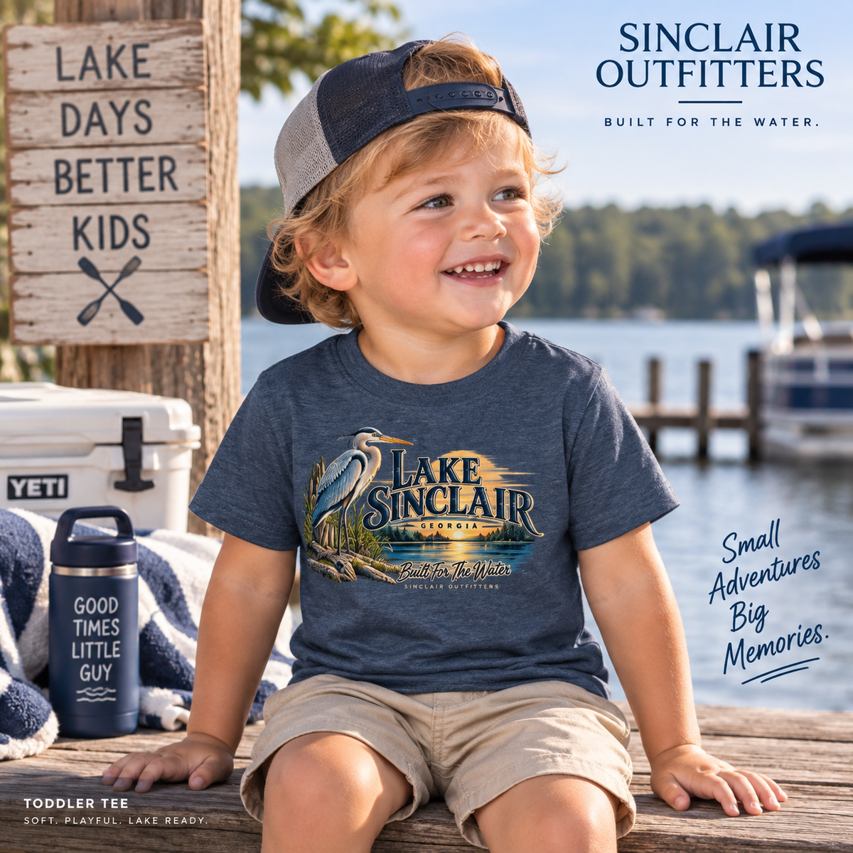 Lake Sinclair Heron toddler T-shirt by Sinclair Outfitters