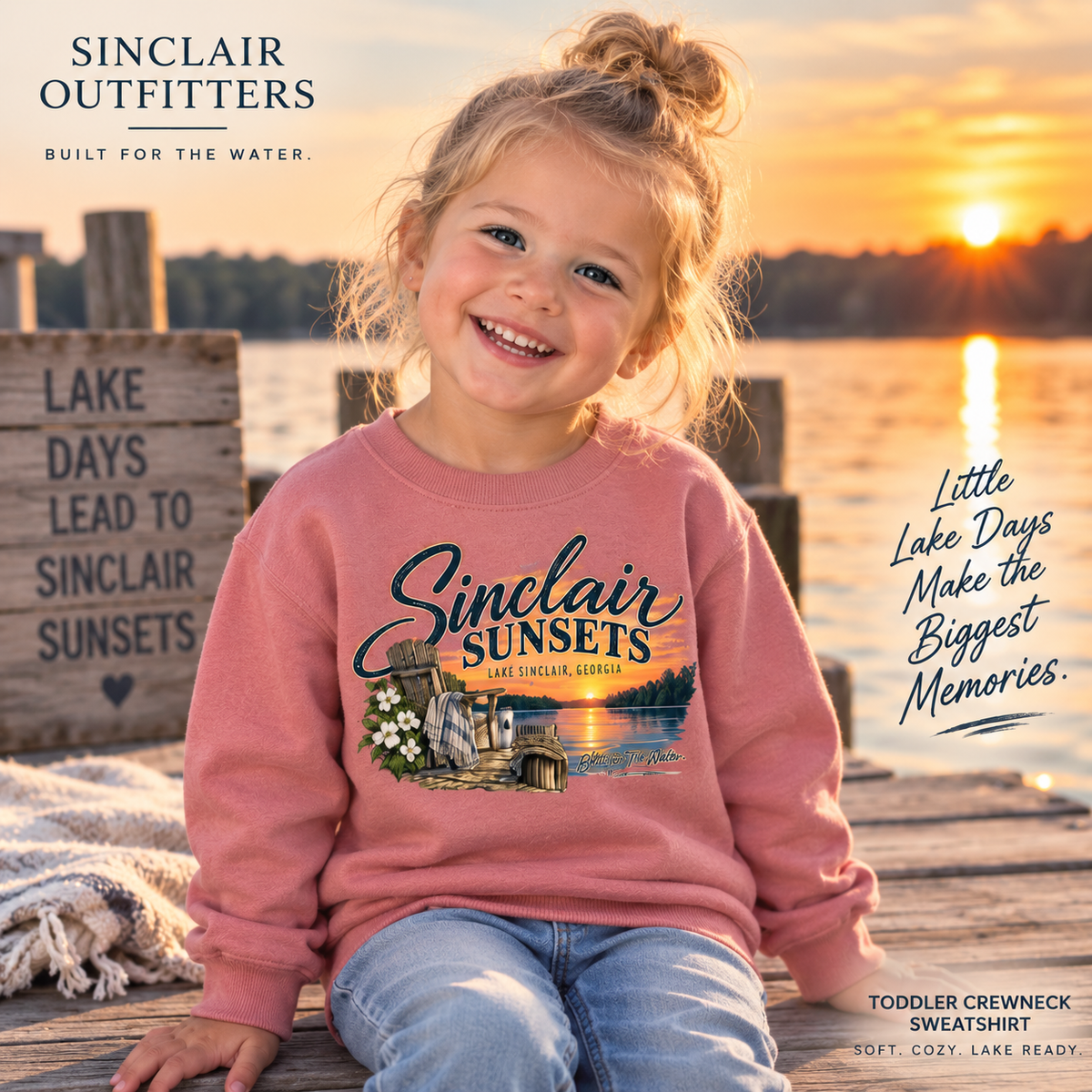 Sinclair Sunsets toddler crewneck sweatshirt by Sinclair Outfitters