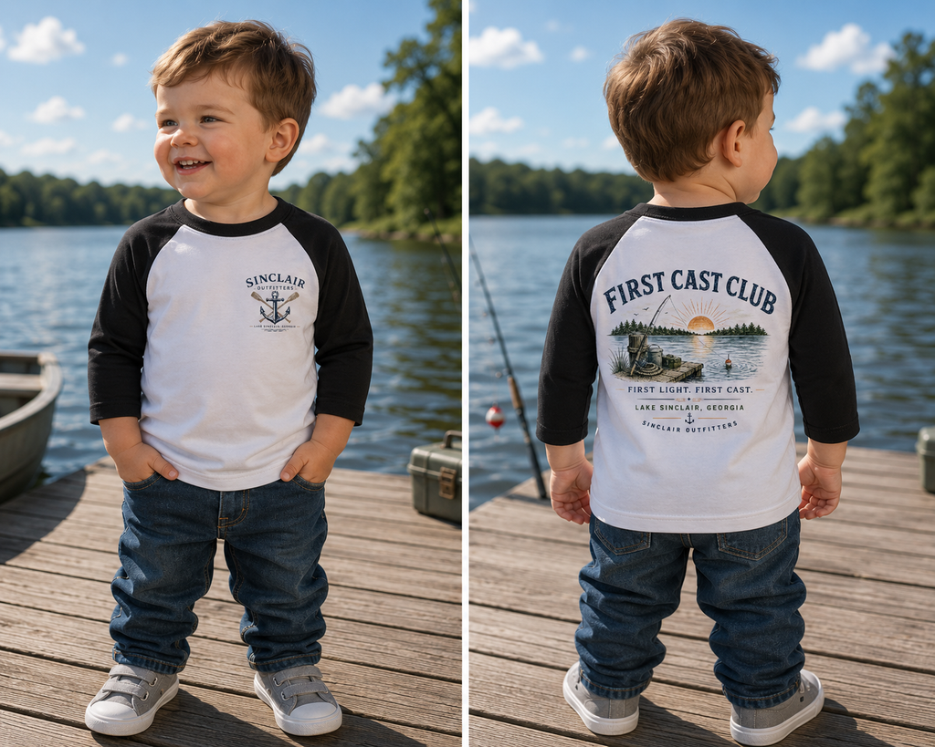 First Cast Club Toddler 3/4-Sleeve Baseball T-Shirt