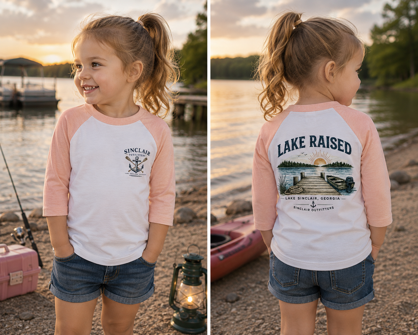 Lake Raised Toddler 3/4-Sleeve Baseball T-Shirt