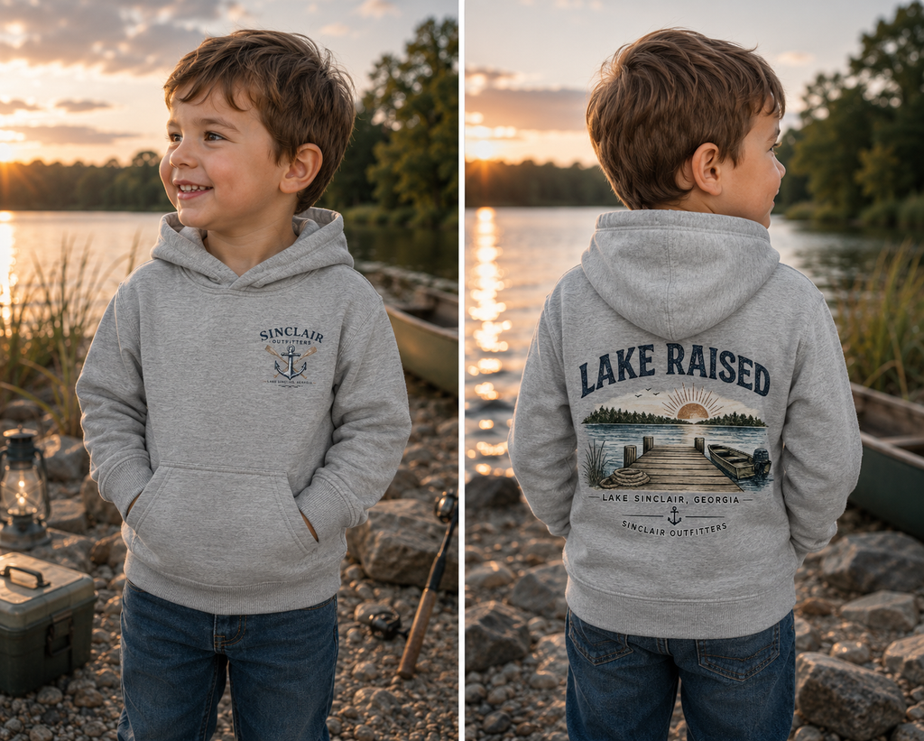 Lake Raised Toddler Pullover Fleece Hoodie