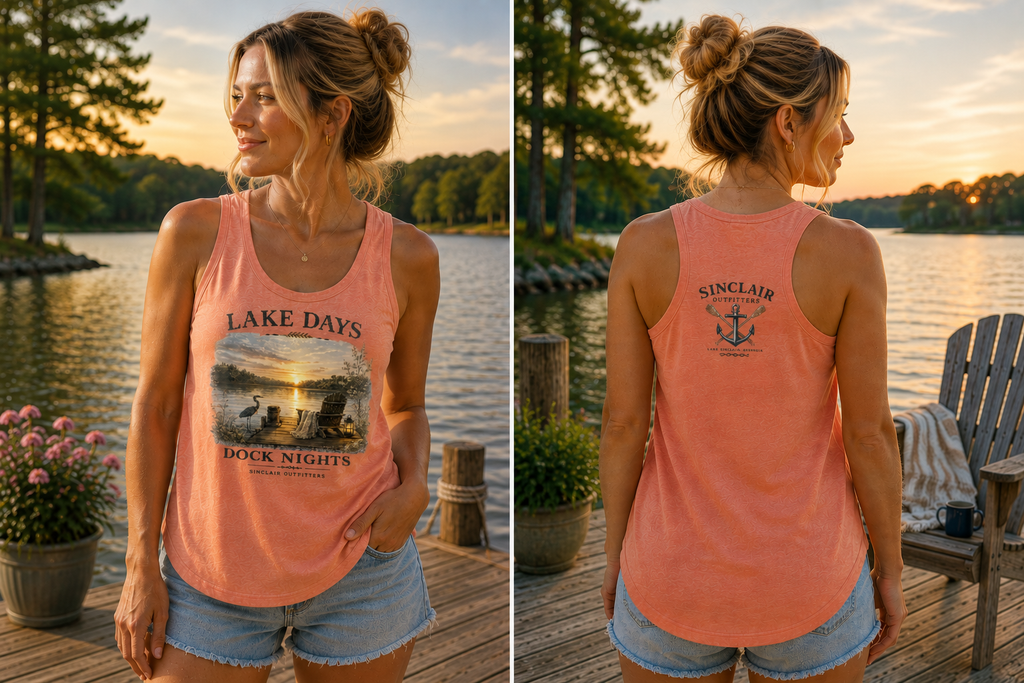 Lake Days Dock Nights Women's Racerback Tank Top