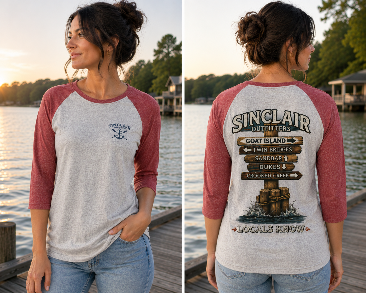Locals Know Women's 3/4-Sleeve Raglan