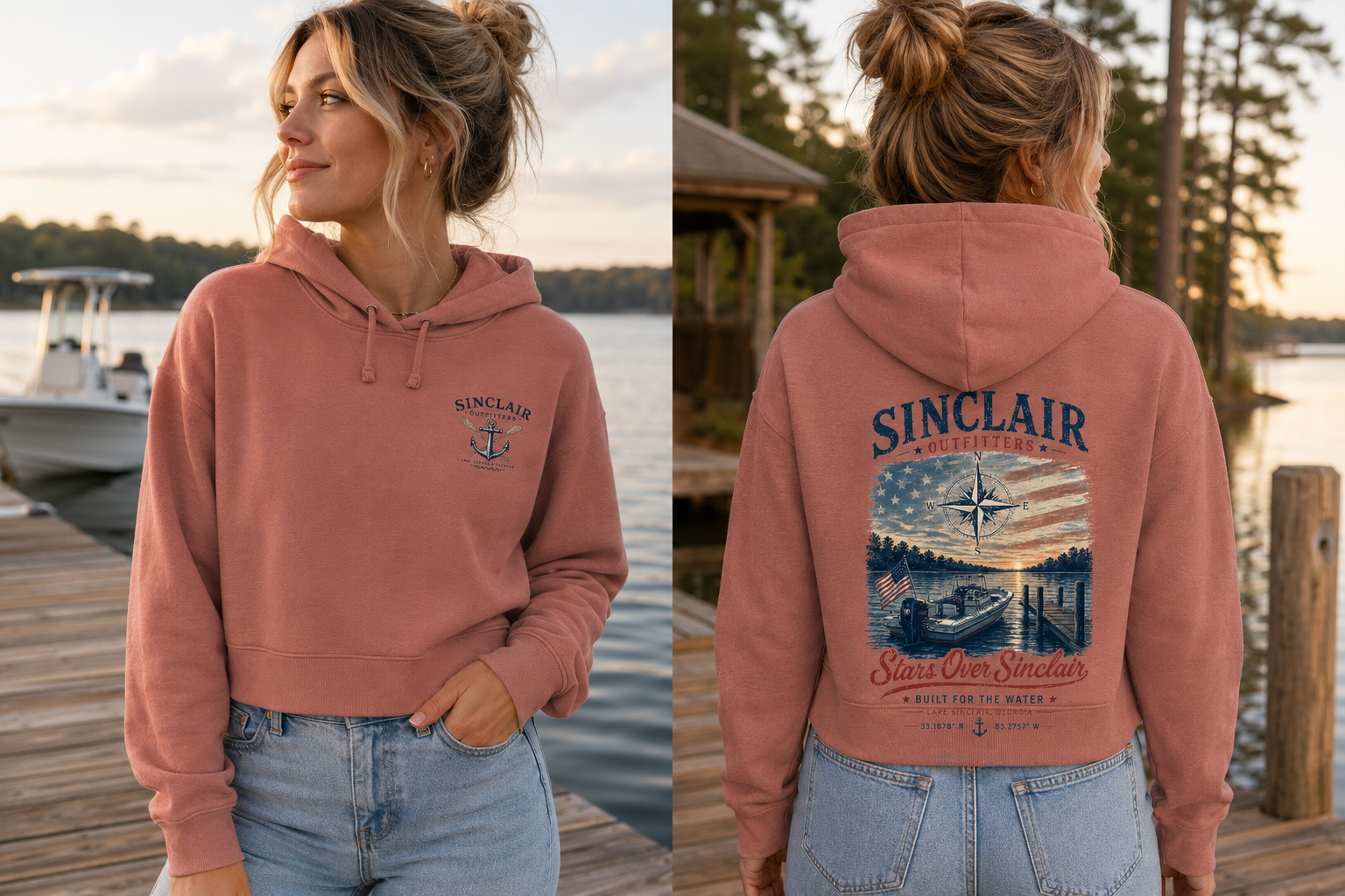 Stars Over Sinclair Women's Cropped Hoodie