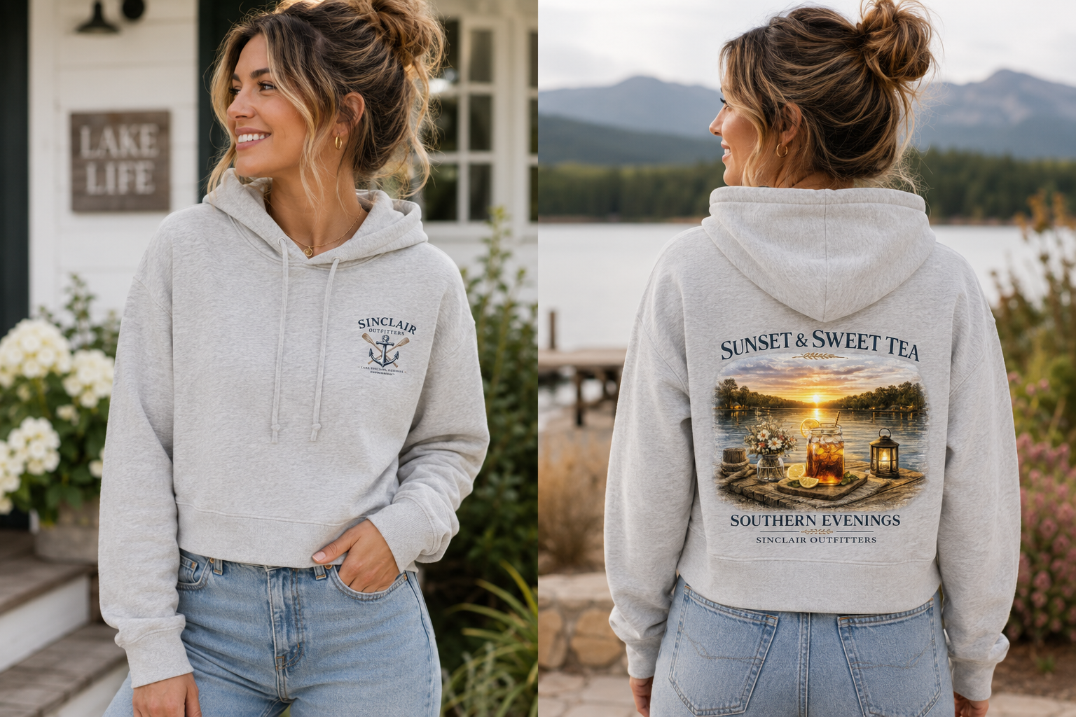 Sunset & Sweet Tea Women's Cropped Hoodie