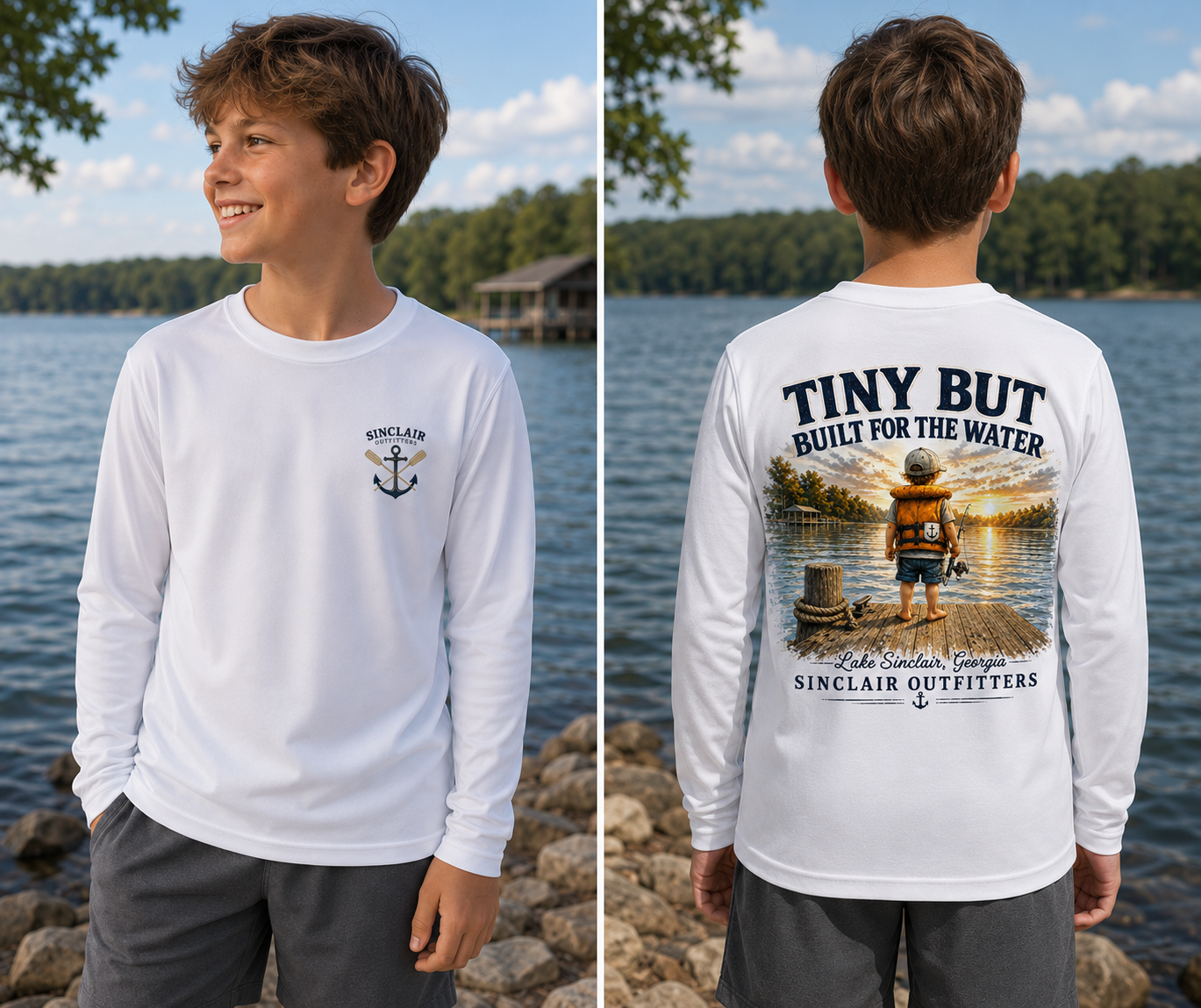 Tiny But Built for the Water Club Youth Long Sleeve Competitor Tee