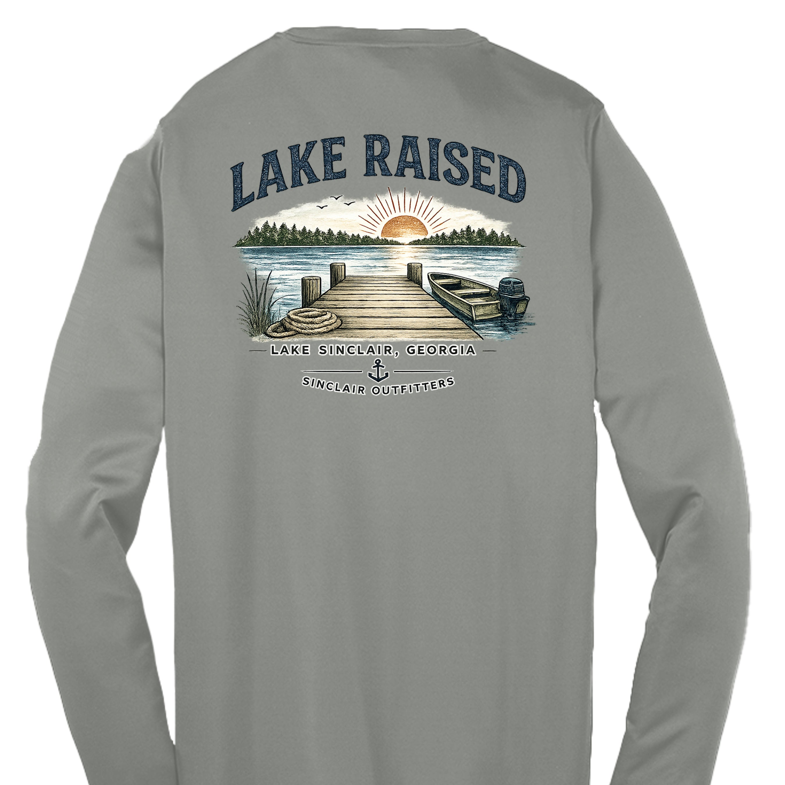 Grey Concrete Heather - YST350LS - BACK