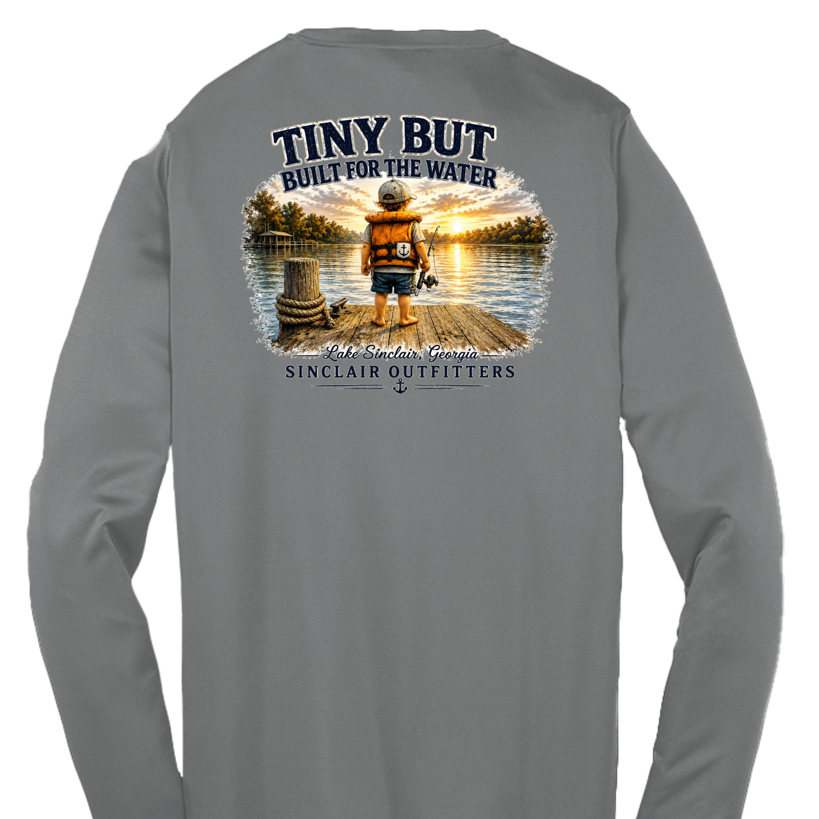 Iron Grey Heather - YST350LS - BACK
