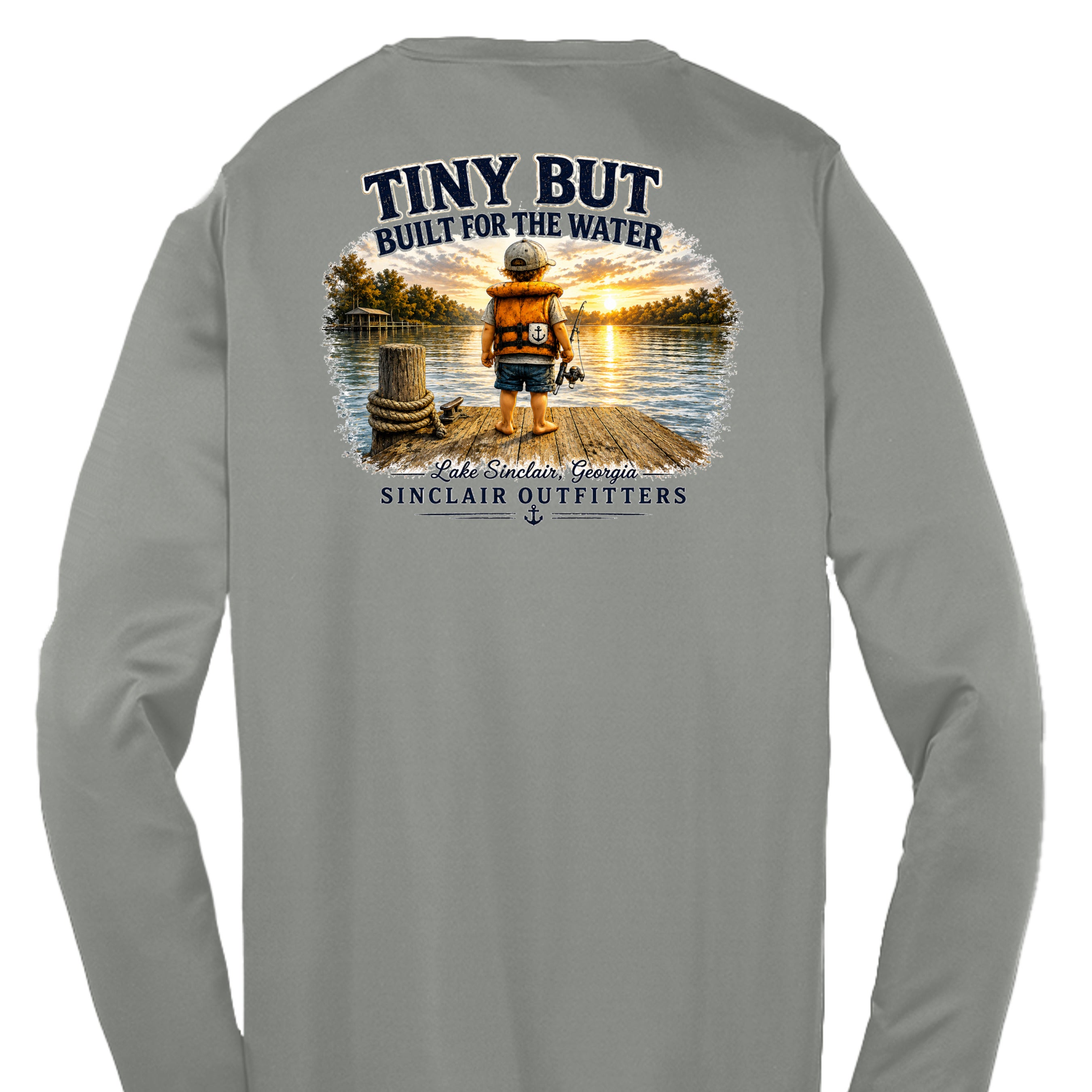 Grey Concrete Heather - YST350LS - BACK
