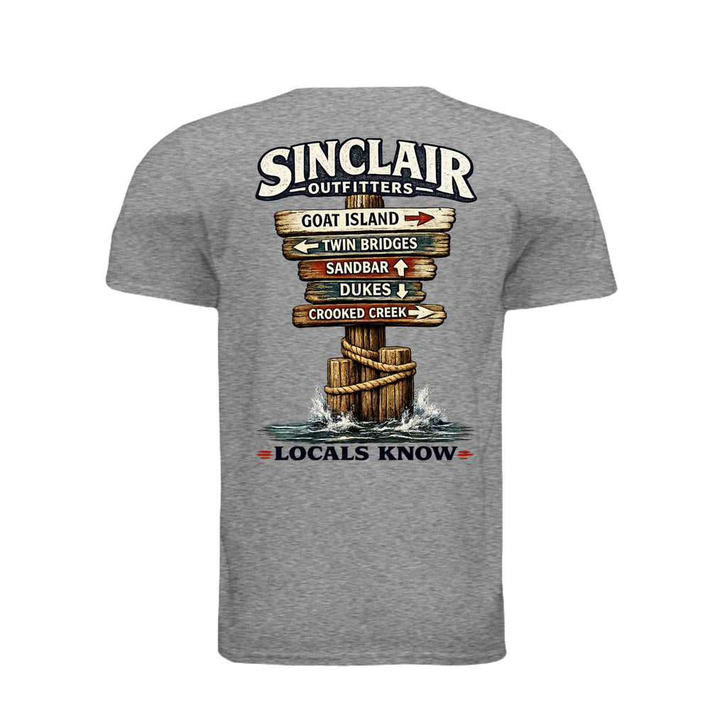 Locals Know Lake Sinclair T-Shirt back graphic