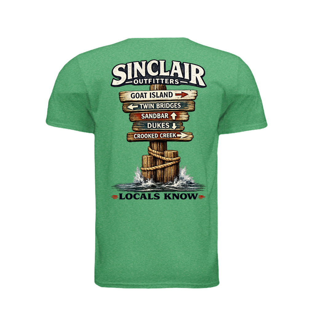 Locals Know Lake Sinclair T-Shirt back graphic