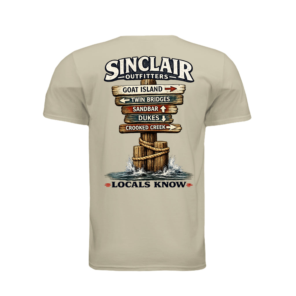 Locals Know Lake Sinclair T-Shirt back graphic