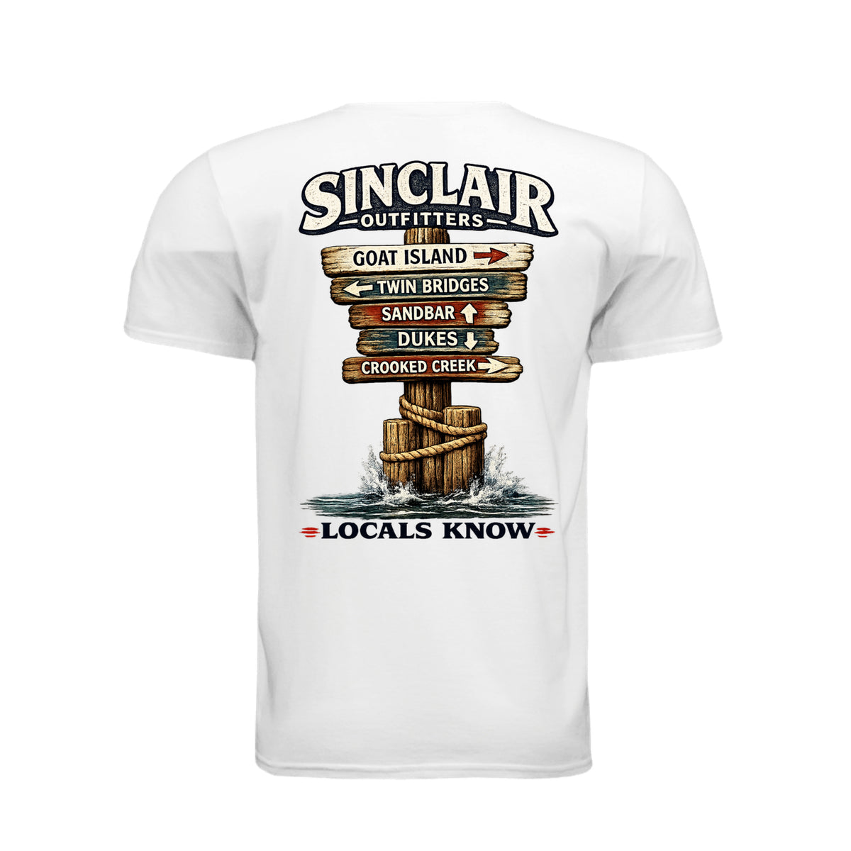 Locals Know Lake Sinclair T-Shirt back graphic