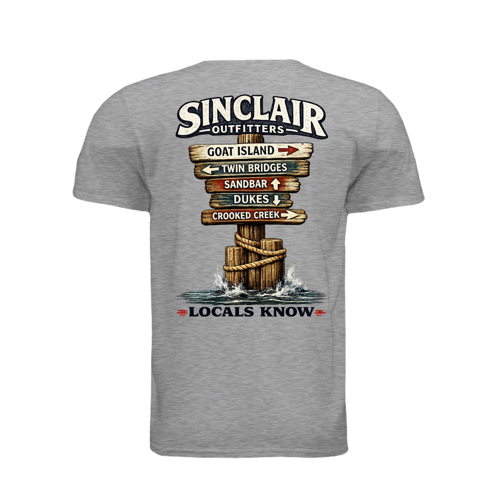 Locals Know Lake Sinclair T-Shirt back graphic
