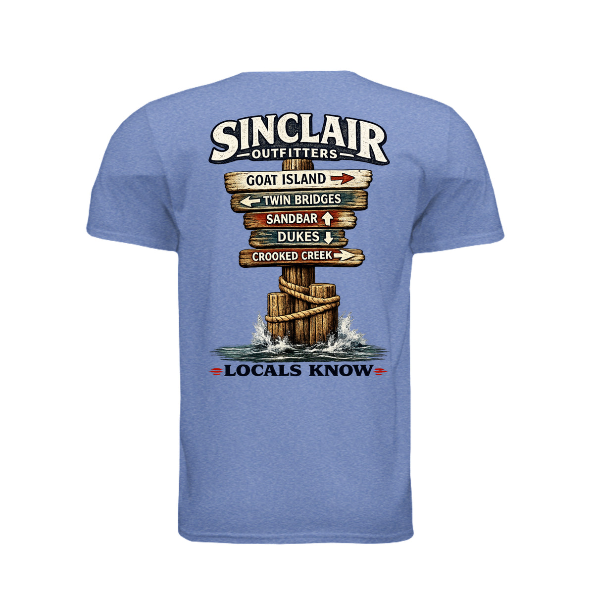 Locals Know Lake Sinclair T-Shirt back graphic