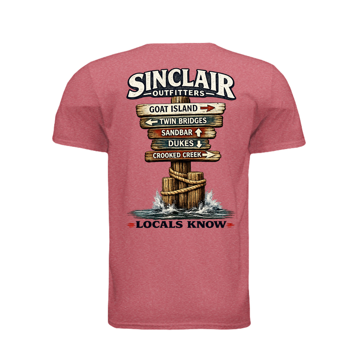 Locals Know Lake Sinclair T-Shirt back graphic
