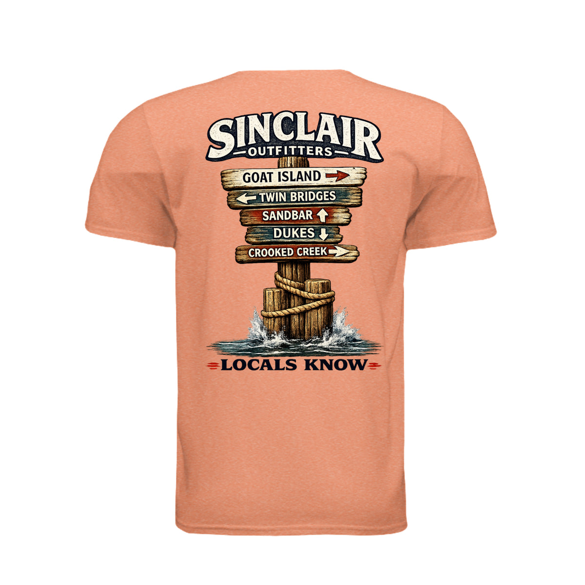 Locals Know Lake Sinclair T-Shirt back graphic