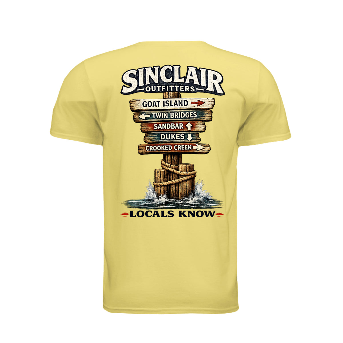 Locals Know Lake Sinclair T-Shirt back graphic