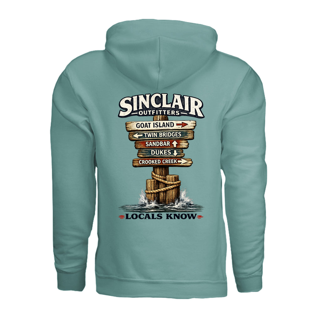 Locals Know Lake Sinclair Hoodie back graphic