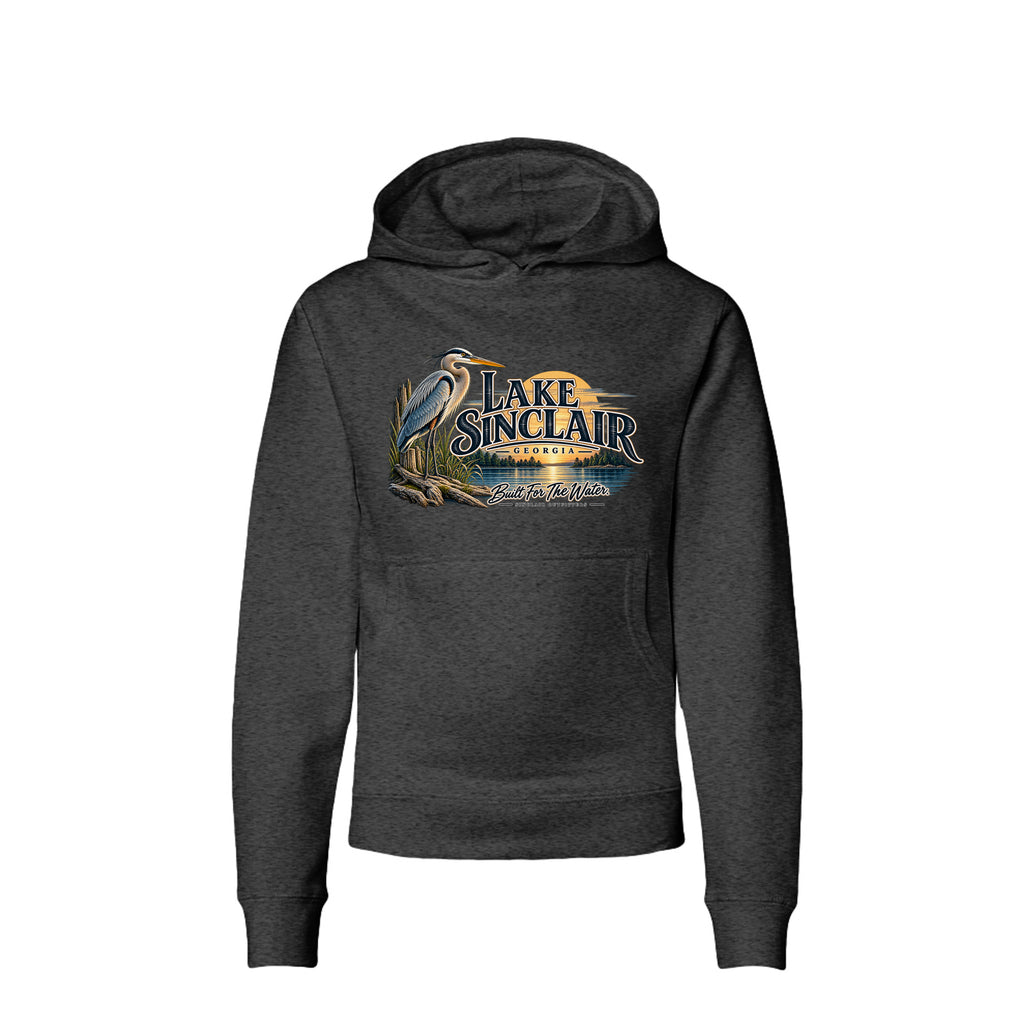 Lake Sinclair Heron youth hoodie by Sinclair Outfitters