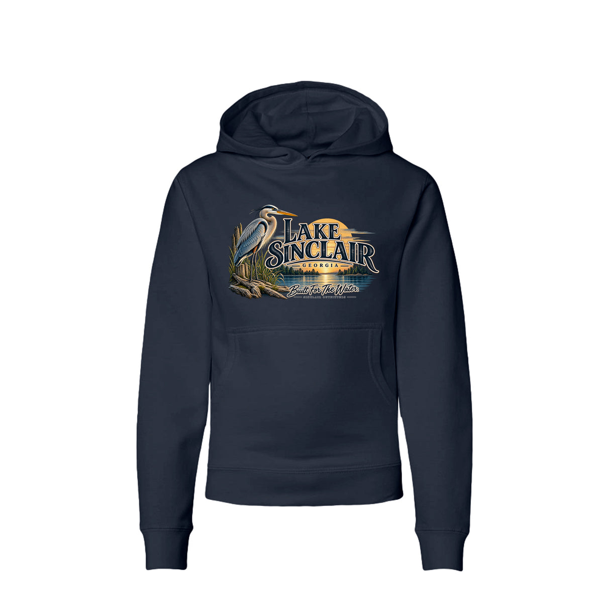 Lake Sinclair Heron youth hoodie by Sinclair Outfitters
