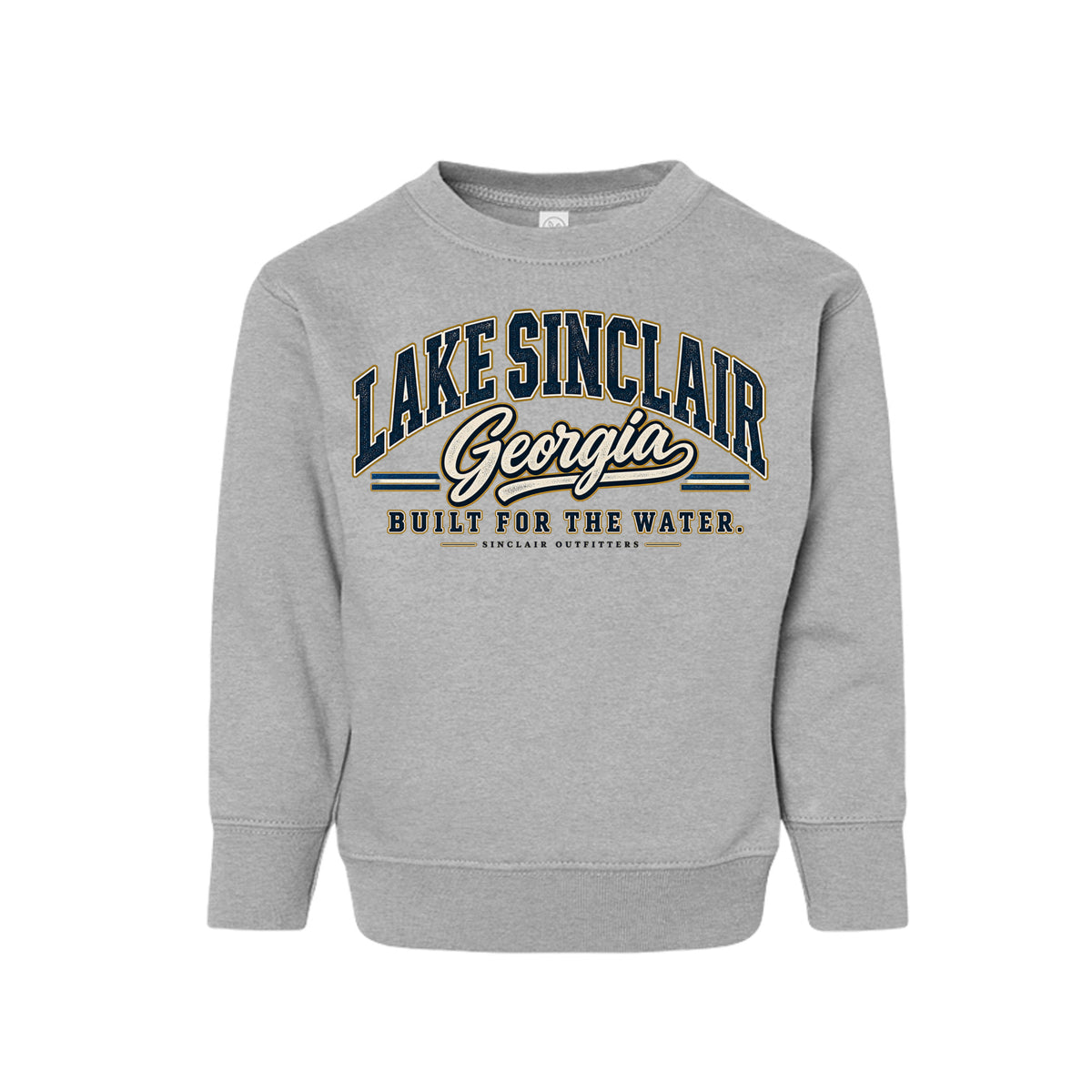 Lake Sinclair Heritage Collegiate toddler crewneck sweatshirt by Sinclair Outfitters