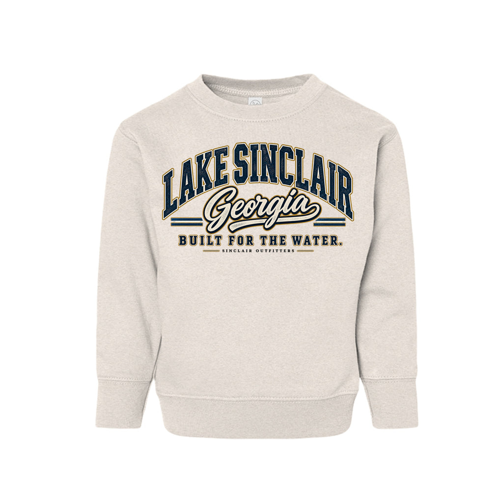 Lake Sinclair Heritage Collegiate toddler crewneck sweatshirt by Sinclair Outfitters