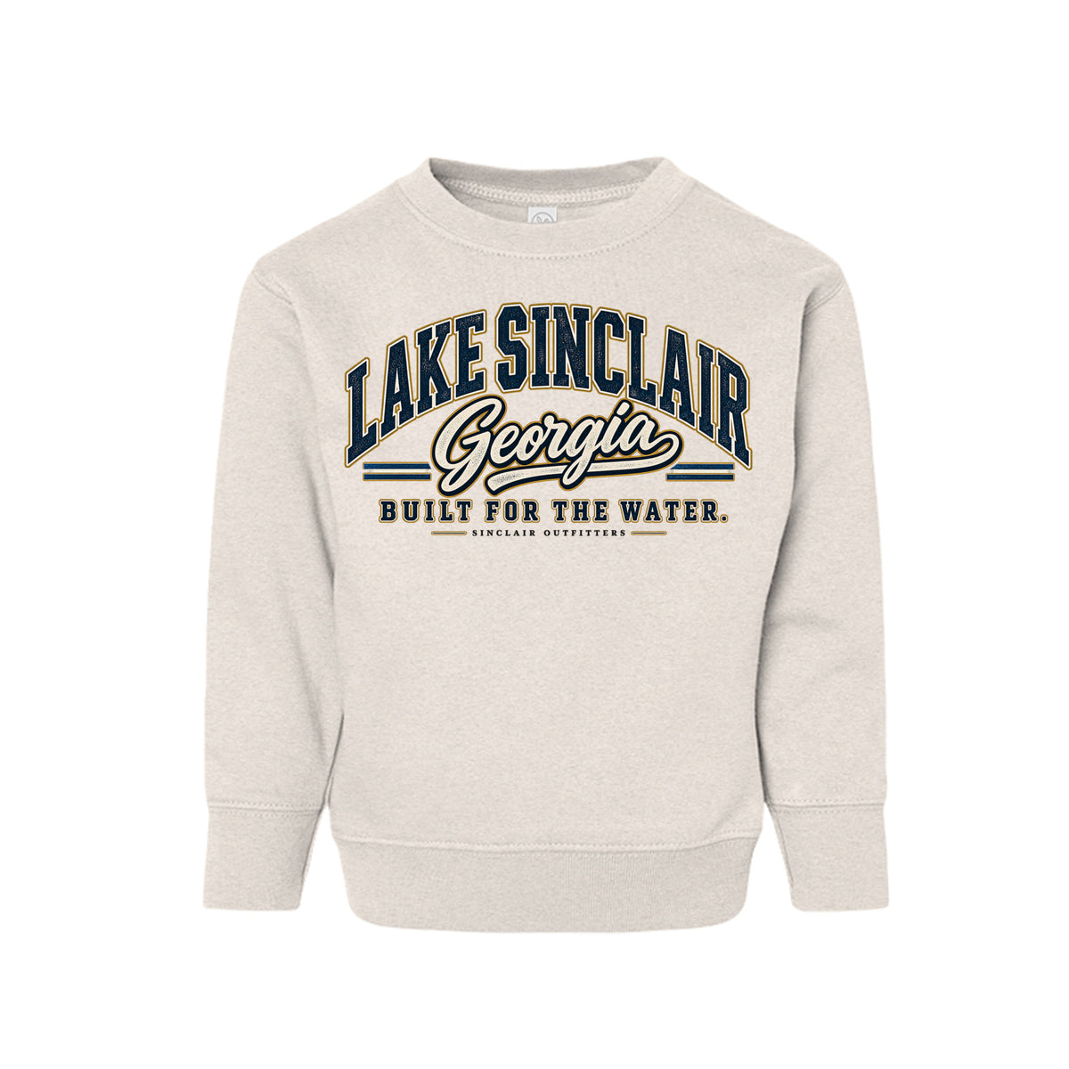 Lake Sinclair Heritage Collegiate toddler crewneck sweatshirt by Sinclair Outfitters