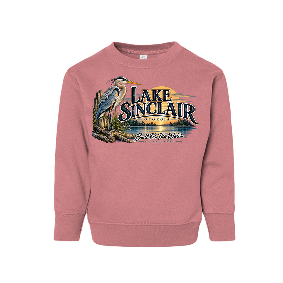 Lake Sinclair Heron toddler crewneck sweatshirt by Sinclair Outfitters