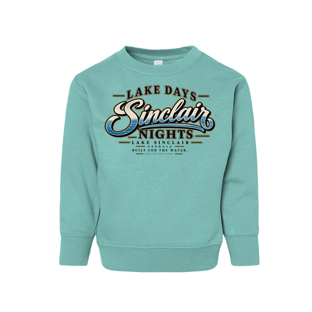 Lake Days Sinclair Nights toddler crewneck sweatshirt by Sinclair Outfitters