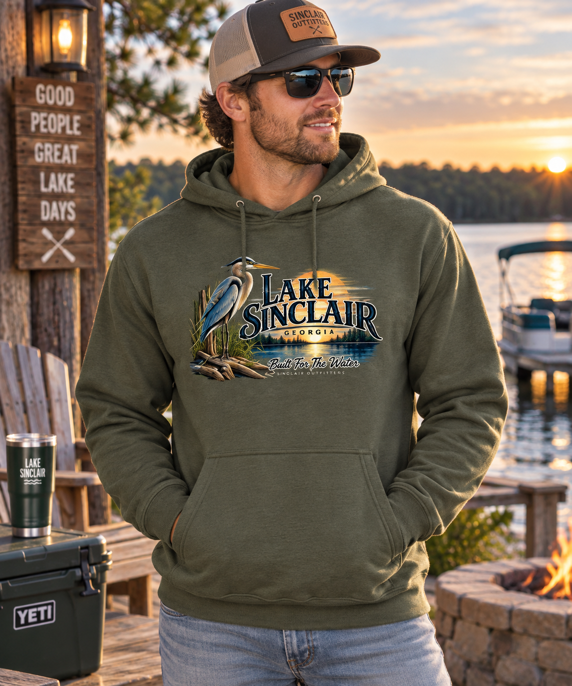 Lake Sinclair Heron Midweight Hoodie