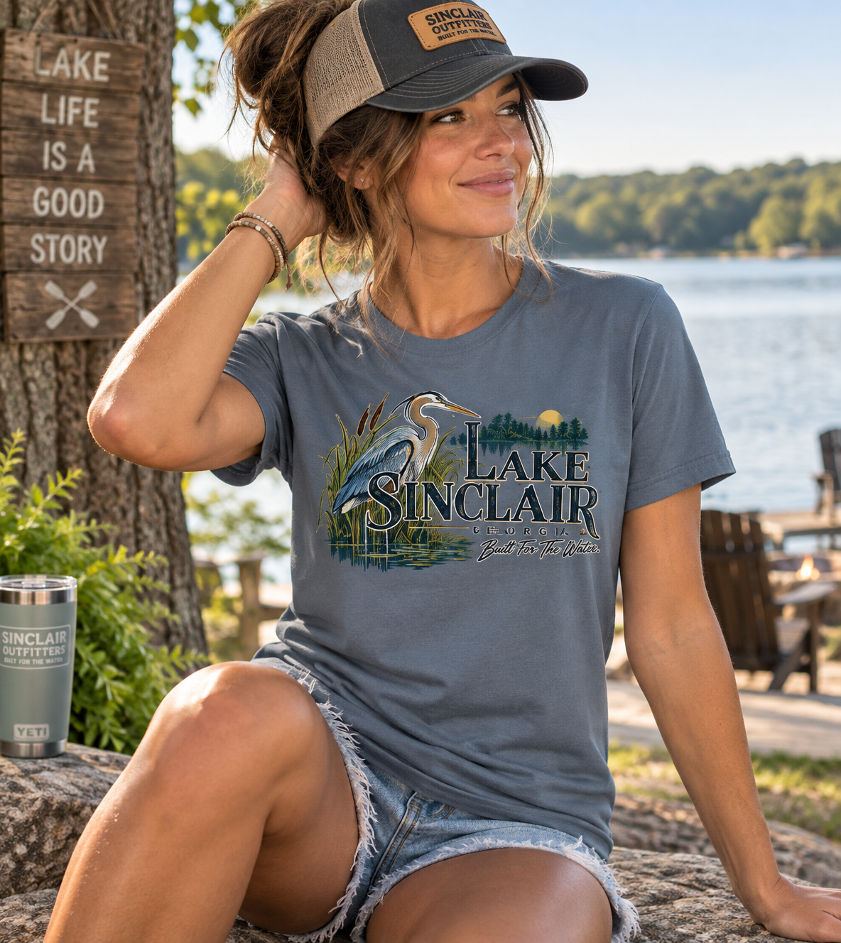 Lake Sinclair Heron Women's Relaxed Tee