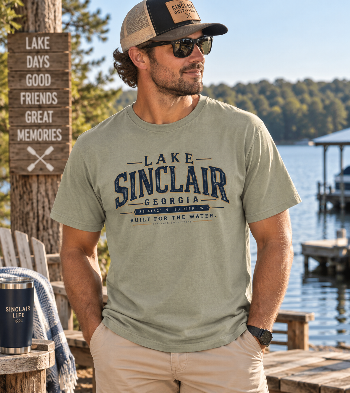 Lake Sinclair Coordinates Comfort Colors Tee